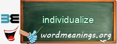 WordMeaning blackboard for individualize